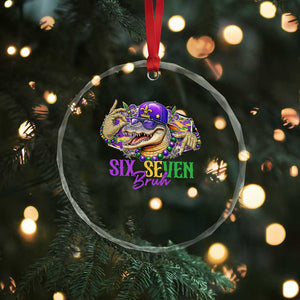 Funny Mardi Gras Six Seven Bruh Crystal Glass Ornament 67 Meme Mardigator Alligator TS11 Print Your Wear