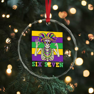 Funny Mardi Gras Skeleton Crystal Glass Ornament Six Seven Meme TS12 Print Your Wear