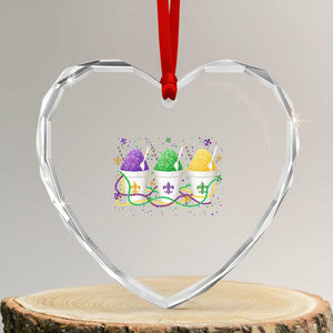 Funny Mardi Gras Snowballs Fat Tuesday Carnival Beads Heart Crystal Glass Ornament TS11 Transparent Glass 3'' Heart Print Your Wear