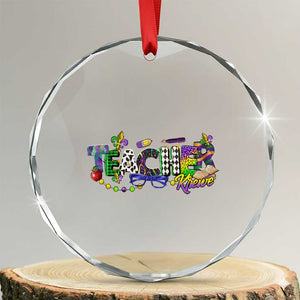 Funny Mardi Gras Teacher Krewe Crystal Glass Ornament Parade Carnival School Beads TS11 Transparent Glass 3'' Circle Print Your Wear