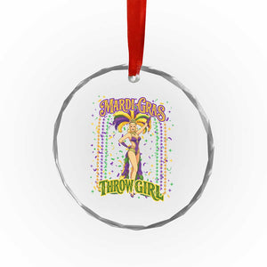 Funny Mardi Gras Throw Girl Crystal Glass Ornament New Orleans Carnival Beads TS11 Print Your Wear