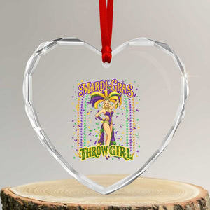 Funny Mardi Gras Throw Girl Heart Crystal Glass Ornament New Orleans Carnival Beads TS11 Transparent Glass 3'' Heart Print Your Wear