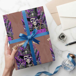 Funny Mardi Gras Voodoo Wrapping Paper Roll Don't Make Me Go All Voodoo On You New Orleans Witch Doctor TS11 Mocha Print Your Wear