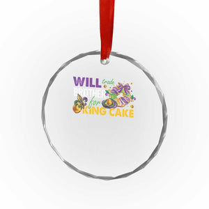 Funny Mardi Gras Will Trade Brother For King Cake Crystal Glass Ornament Beads Doubloons TS11 Print Your Wear