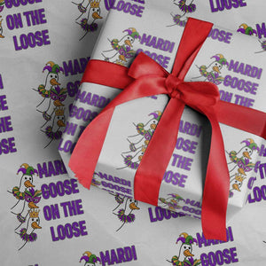 Funny Mardi Gras Wrapping Paper Roll Louisiana Carnival Silly Goose Festival TS14 White Print Your Wear