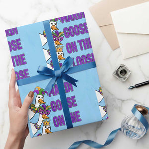 Funny Mardi Gras Wrapping Paper Roll Louisiana Carnival Silly Goose Festival TS14 Light Blue Print Your Wear