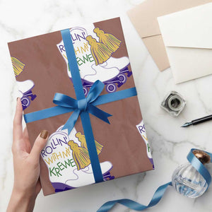 Funny Mardi Gras Wrapping Paper Roll Rollin' With My Krewe Marching Boots Carnival Party TS11 Mocha Print Your Wear