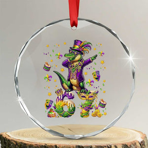 Funny Mardigator Alligator Six Seven Meme Crystal Glass Ornament Mardi Gras Gifts TS12 Transparent Glass 3'' Circle Print Your Wear