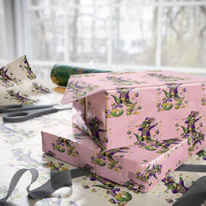 Funny Mardigator Alligator Six Seven Meme Wrapping Paper Roll Mardi Gras Gifts TS12 Light Pink Print Your Wear