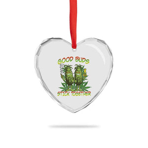 Funny Marijuana Heart Crystal Glass Ornament Good Buds Stick Together Couples 420 Weed Cannabis TS02 Print Your Wear