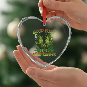 Funny Marijuana Heart Crystal Glass Ornament Good Buds Stick Together Couples 420 Weed Cannabis TS02 Print Your Wear