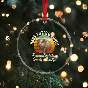 Funny Mars Potato Jones Crystal Glass Ornament Powered by Naps Snacks Side Eye Pygmy Hippo TS11 Print Your Wear