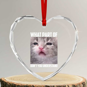 Funny Math Cat Lover Heart Crystal Glass Ornament What Part Of Do Not You Understand TS14 Transparent Glass 3'' Heart Print Your Wear