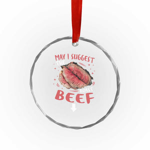 Funny May I Suggest The Roast Beef Crystal Glass Ornament Embarrassing Inappropriate Adult Humor TS11 Print Your Wear