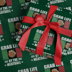 Funny Meatball Wrapping Paper Roll Italian Food Italy Flag TS10 Green Print Your Wear