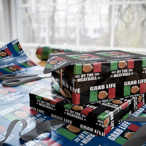 Funny Meatball Wrapping Paper Roll Italian Food Italy Flag TS10 Black Print Your Wear