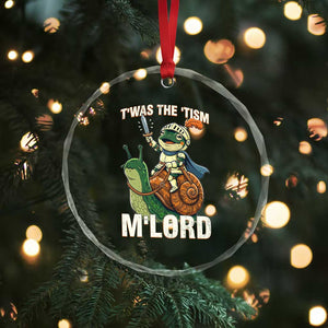 Funny Medieval Knight Frog Meme With Sword Crystal Glass Ornament Twas The Tism MLord