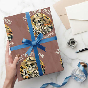 Funny Melanoma Cancer Awareness Graphic Wrapping Paper Roll Save Your Skin TS12 Mocha Print Your Wear
