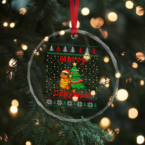 Funny Merry Capymas Crystal Glass Ornament Capybara Xmas Party TS12 Print Your Wear
