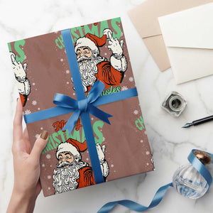 Funny Merry Christmas Assholes Wrapping Paper Roll Xmas Naughty Santa Adult Jokes TS11 Mocha Print Your Wear