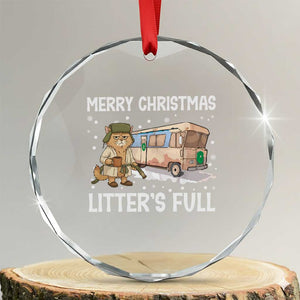 Funny Merry Christmas Litter's Full Cat Parody Crystal Glass Ornament Xmas Movie TS11 Transparent Glass 3'' Circle Print Your Wear