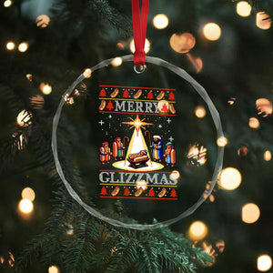 Funny Merry Glizzmas Crystal Glass Ornament Hot Dog Xmas Nativity Scene TS11 Print Your Wear