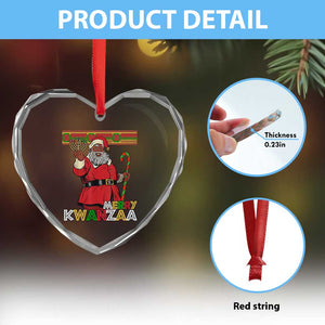 Funny Merry Kwanzaa Christmas Heart Crystal Glass Ornament African American Black Santa Kinara Candles TS11 Print Your Wear