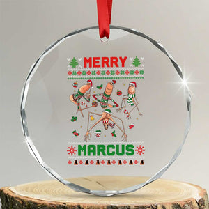 Funny Merry Marcus Crystal Glass Ornament Ugly Christmas Marcus The Worm Meme Gift TS12 Transparent Glass 3'' Circle Print Your Wear