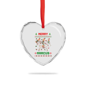 Funny Merry Marcus Heart Crystal Glass Ornament Ugly Christmas Marcus The Worm Meme Gift TS12 Print Your Wear
