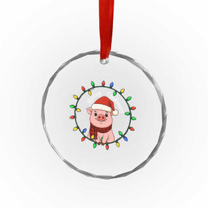 Funny Merry Oinkmas Crystal Glass Ornament Farmer Christmas Pig Lover Gift TS12 Print Your Wear