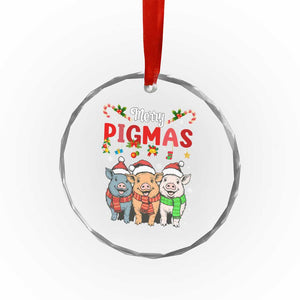 Funny Merry Pigmas Crystal Glass Ornament Christmas Pigs Farm Gift TS12 Print Your Wear