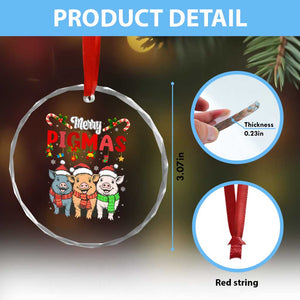 Funny Merry Pigmas Crystal Glass Ornament Christmas Pigs Farm Gift TS12 Print Your Wear