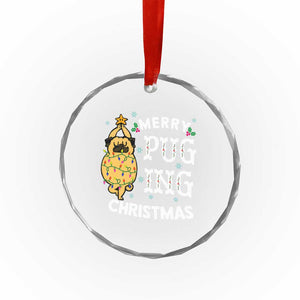 Funny Merry Pugging Xmas Dog Pugmas Pug Crystal Glass Ornament TS09 Print Your Wear