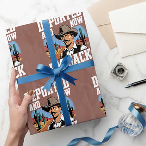 Funny Mexican Cowboy Wrapping Paper Roll Now I'm Back Retro Vintage Desert TS02 Mocha Print Your Wear