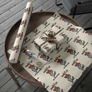 Funny Mexican Racoon Taco Christmas Wrapping Paper Roll On The Naughty List And I Regret Nothing TS14 Beige Print Your Wear
