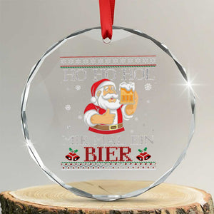 Funny Mexican Santa Drinking Crystal Glass Ornament Ho Ho Hol Mir Mal Ein Bier Hold Me A Beer Xmas Party TS02 Transparent Glass 3'' Circle Print Your Wear