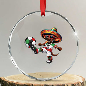 Funny Mexican Xolo Dog Playing Soccer Crystal Glass Ornament Football Fan Gift TS12 Transparent Glass 3'' Circle Print Your Wear