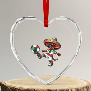 Funny Mexican Xolo Dog Playing Soccer Heart Crystal Glass Ornament Football Fan Gift TS12 Transparent Glass 3'' Heart Print Your Wear