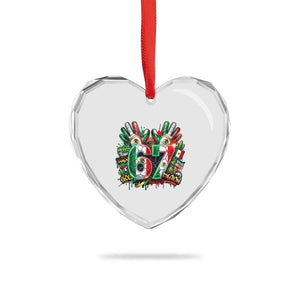 Funny Mexico Soccer Heart Crystal Glass Ornament Six Seven Meme Trending Gift TS12 Print Your Wear