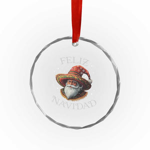 Funny Mexico Xmas Crystal Glass Ornament Santa Sombrero Feliz Navidad TS09 Print Your Wear