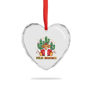 Funny Mexico Xmas Trump Heart Crystal Glass Ornament Feliz Navidad Trump Santa TS09 Print Your Wear
