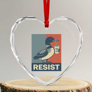 Funny Minnesota Common Loon Heart Crystal Glass Ornament No Ice Please TS12 Transparent Glass 3'' Heart Print Your Wear