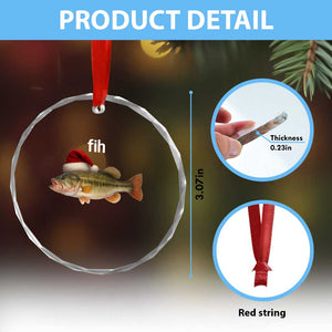 Funny Misspelled Fish Christmas Meme Crystal Glass Ornament TS14 Print Your Wear