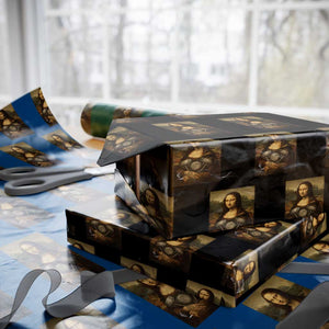 Funny Monalisa Rider Vintage Retro Motorcycle Engine Wrapping Paper Roll TS11 Black Print Your Wear