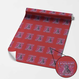 Funny Monkey Meme Lesbians Eat What Wrapping Paper Roll LGBTQ Pride Gift TS12 Red Print Your Wear