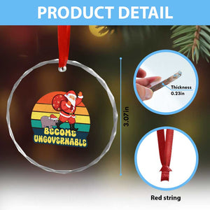 Funny Moo Deng Christmas Crystal Glass Ornament Become Ungovernable Xmas Santa TS11 Print Your Wear
