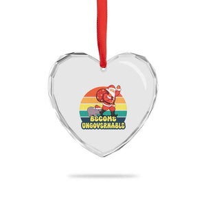 Funny Moo Deng Christmas Heart Crystal Glass Ornament Become Ungovernable Xmas Santa TS11 Print Your Wear