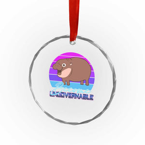 Funny Moo Deng Crystal Glass Ornament Baby Hippo Become Ungovernable TS10 Print Your Wear
