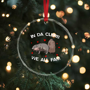Funny Moo Deng Pesto Penguin Crystal Glass Ornament In Da Clerb We All Fam Hearts TS11 Print Your Wear
