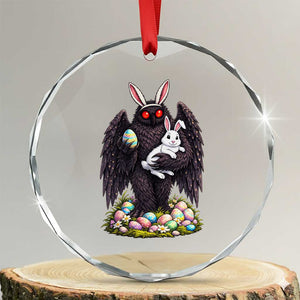 Funny Mothman Bunny Ears Crystal Glass Ornament Point Pleasant Cryptid Lover Gift TS12 Transparent Glass 3'' Circle Print Your Wear